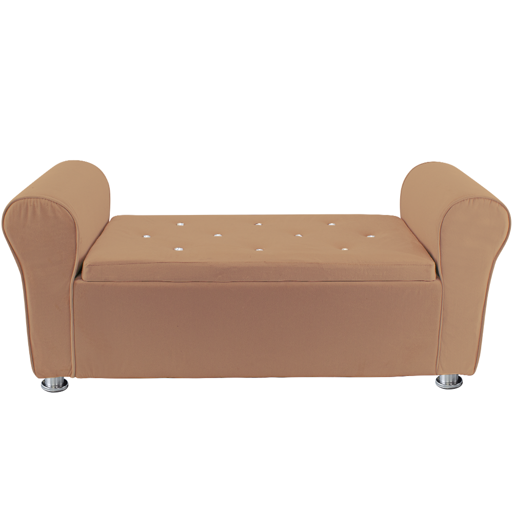 Panca Scendiletto Effetto Velluto con Brillantini 120x39x55 cm Pouf Salvaspazio