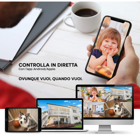 DVR NVR CVI TVI HVR AHD 8 Canali Video Recorder H.264 Sorveglianza con App