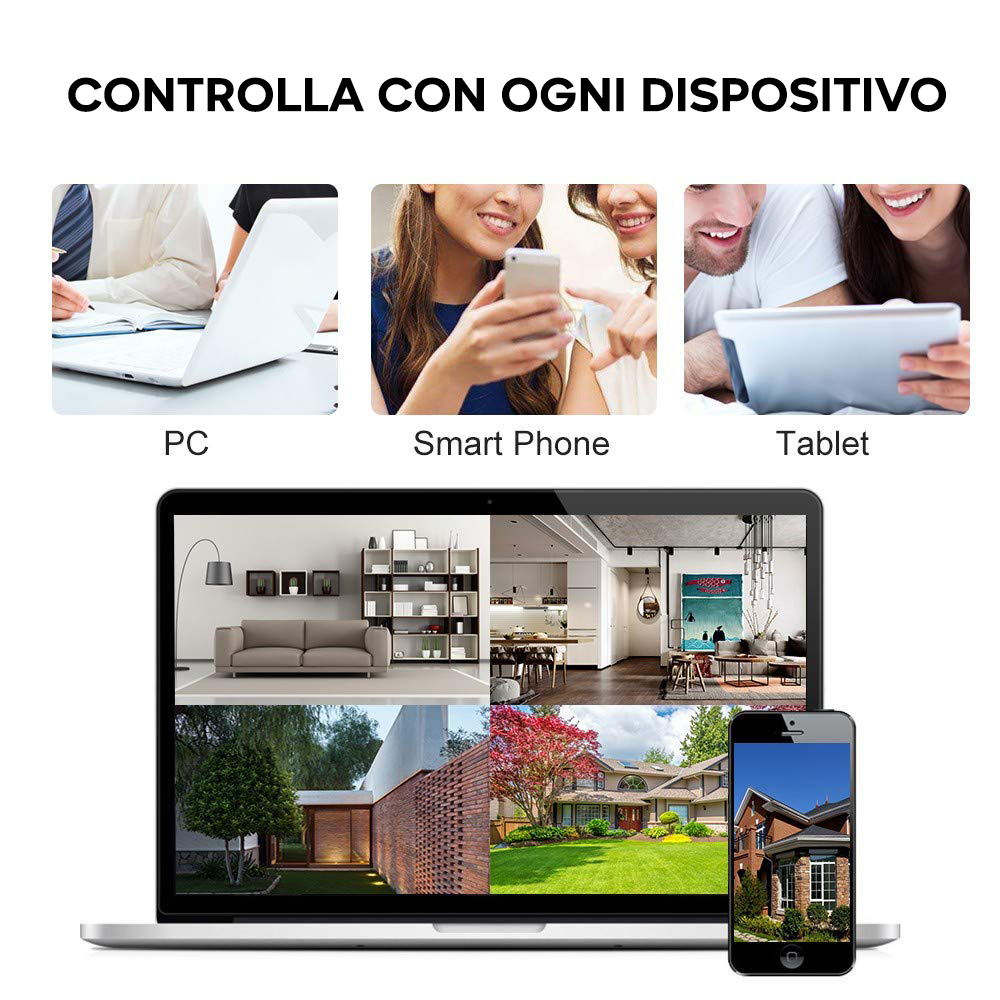 DVR NVR CVI TVI HVR AHD 8 Canali Video Recorder...