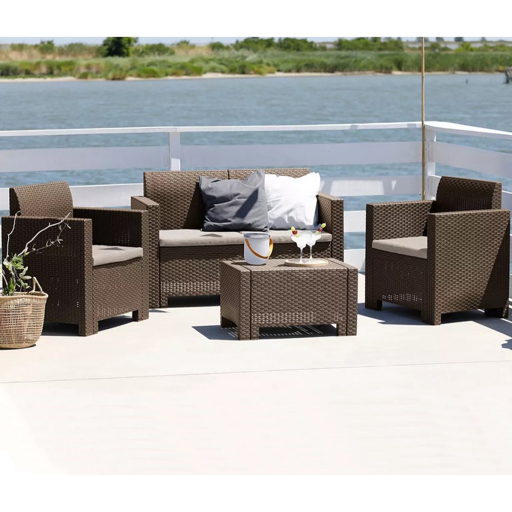 Set Divano 2 Posti Tavolino e 2 Sedie Alabama 2...