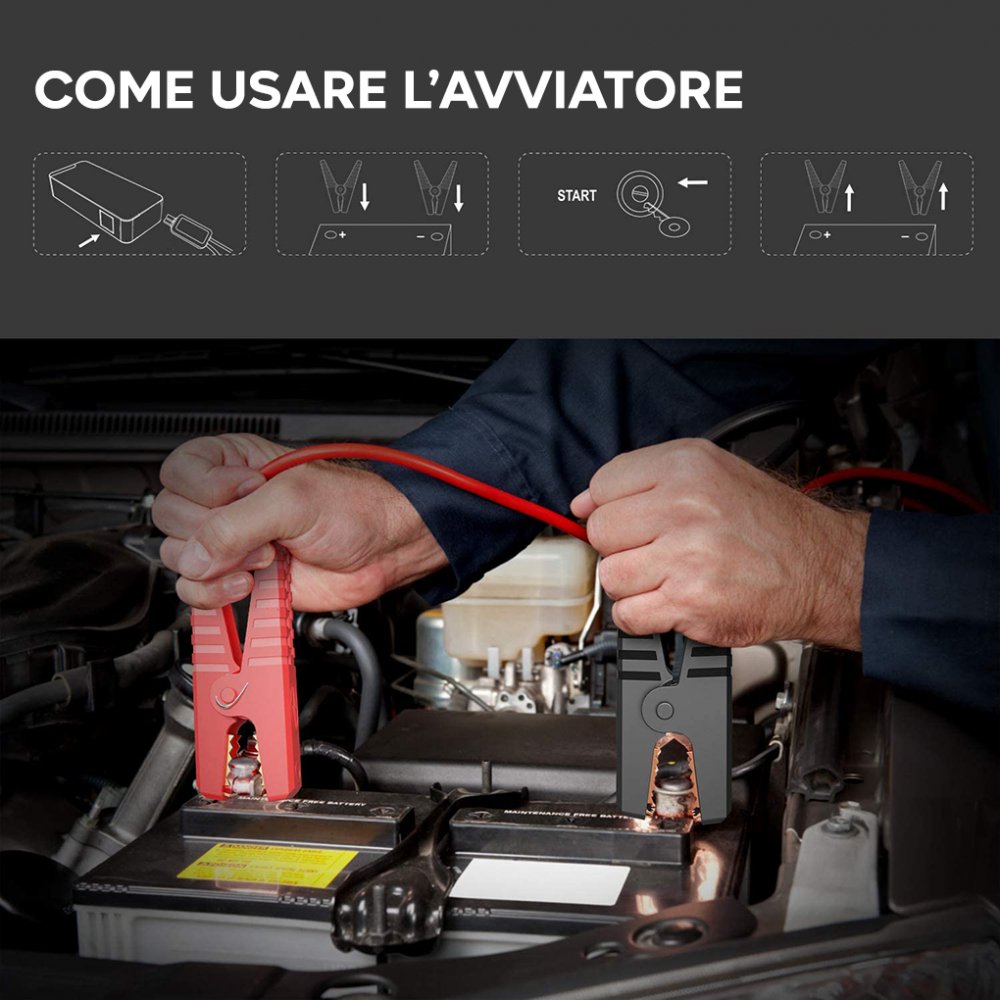 Jump Starter per Auto 10000mAh 668570 Avviatore...