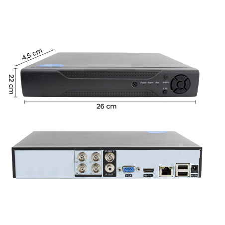 DVR NVR CVI TVI HVR AHD 4 Canali Video Recorder H.264 Sorveglianza Con App