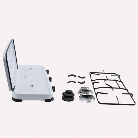 Fornello a Gas Portatile con 3 Fuochi e Coperchio 5.4kW 525886 Campeggio e Casa