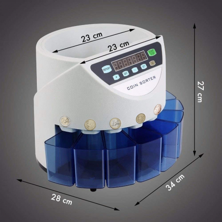 Contamonete Elettronico Automatico 806681 Capacità 500 Monete 8 Scomparti