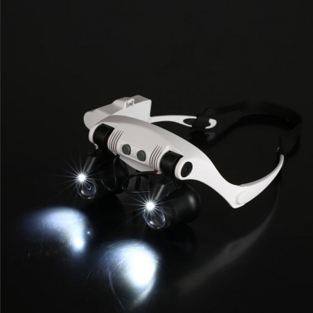 Occhiali Lente d'Ingrandimento con 2 Luci Led 013946 Riparazione Orologi