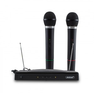 Microfoni Wireless per Karaoke 816155 Ricevitore 2 Canali...