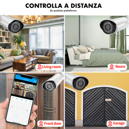 DVR NVR CVI TVI HVR AHD 4 Canali 4 Telecamere H.264 Sorveglianza Con App