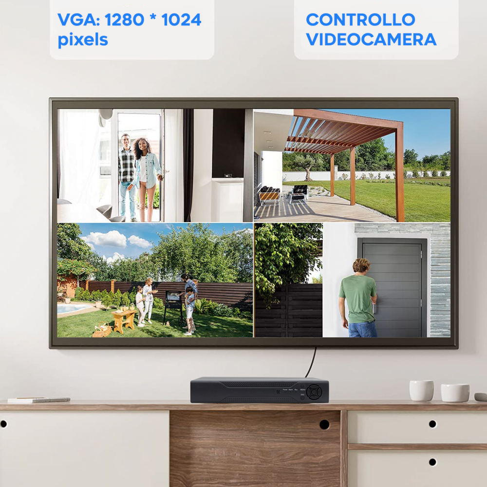 DVR NVR CVI TVI HVR AHD 4 Canali 4 Telecamere...