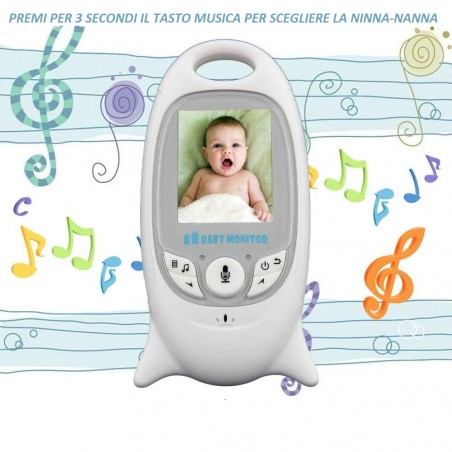 Video Baby Monitor Wireless 1479 Speaker Temperatura Visione Notturna Musica