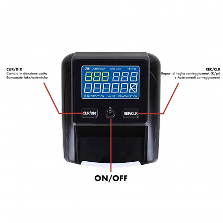 Rilevatore di Banconote False Portatile 751309 Detector Conta Soldi Euro USB