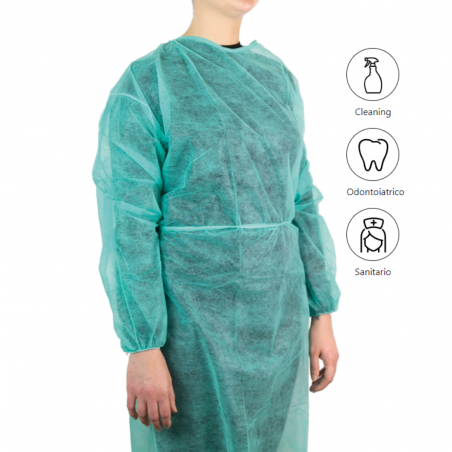 Pack 10 pz Camici Monouso Visitatore e Paziente Dispositivo Medico Classe I