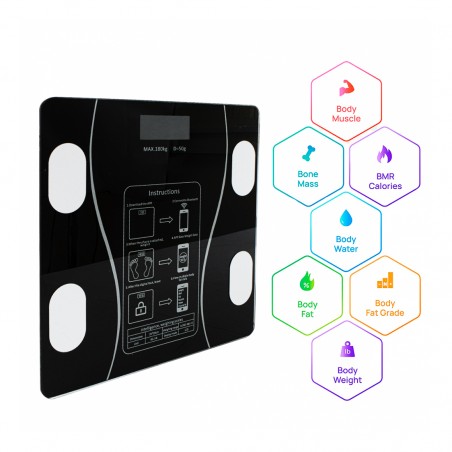 Bilancia Pesapersone Intelligente Elettronica con App Bluetooth Digitale Vetro