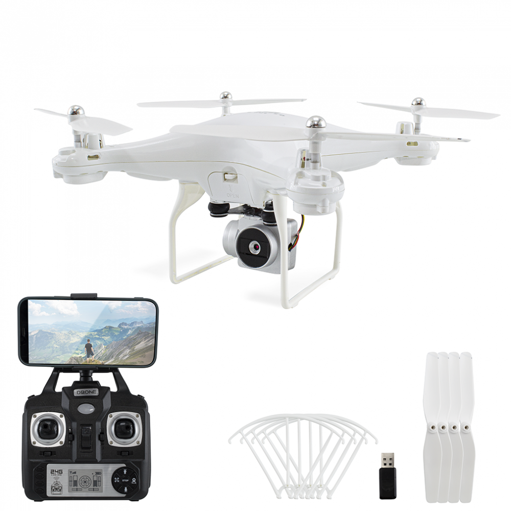 Mini Drone con Telecamera HD 1080P Drone Quadricottero Telecomandato 33x11x33cm