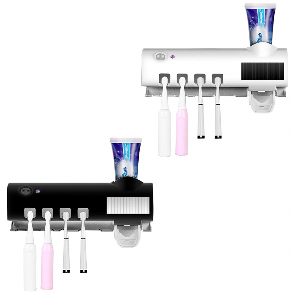 Montaggio a Muro Dentifricio Dispenser UV Spazzolino da denti Sterilizzatore Organizzatore bianco Leyee UV Ultravioletto Famiglia Spazzolino da denti Sanitizer Cleaner 