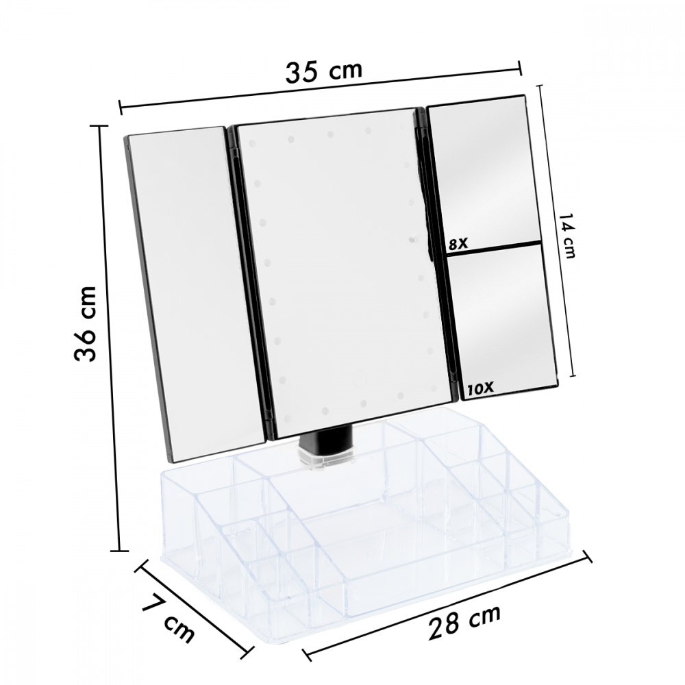 Specchio Ruotabile con Luci Led Touch 945126...