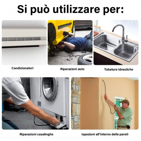 Fotocamera Endoscopica USB Da 10m Con 4 Luci Led Sonda Impermeabile Flessibile