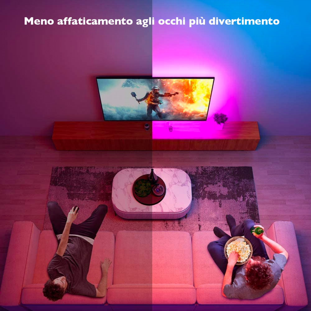 Luci Led RGB USB per TV 1M con Telecomando...