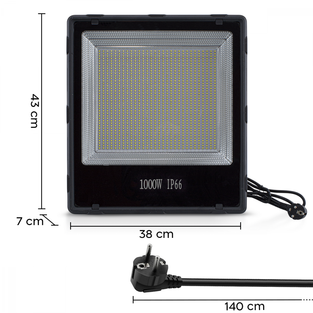 Faro da 1000W con 1200 Led Luce Bianca Fredda...