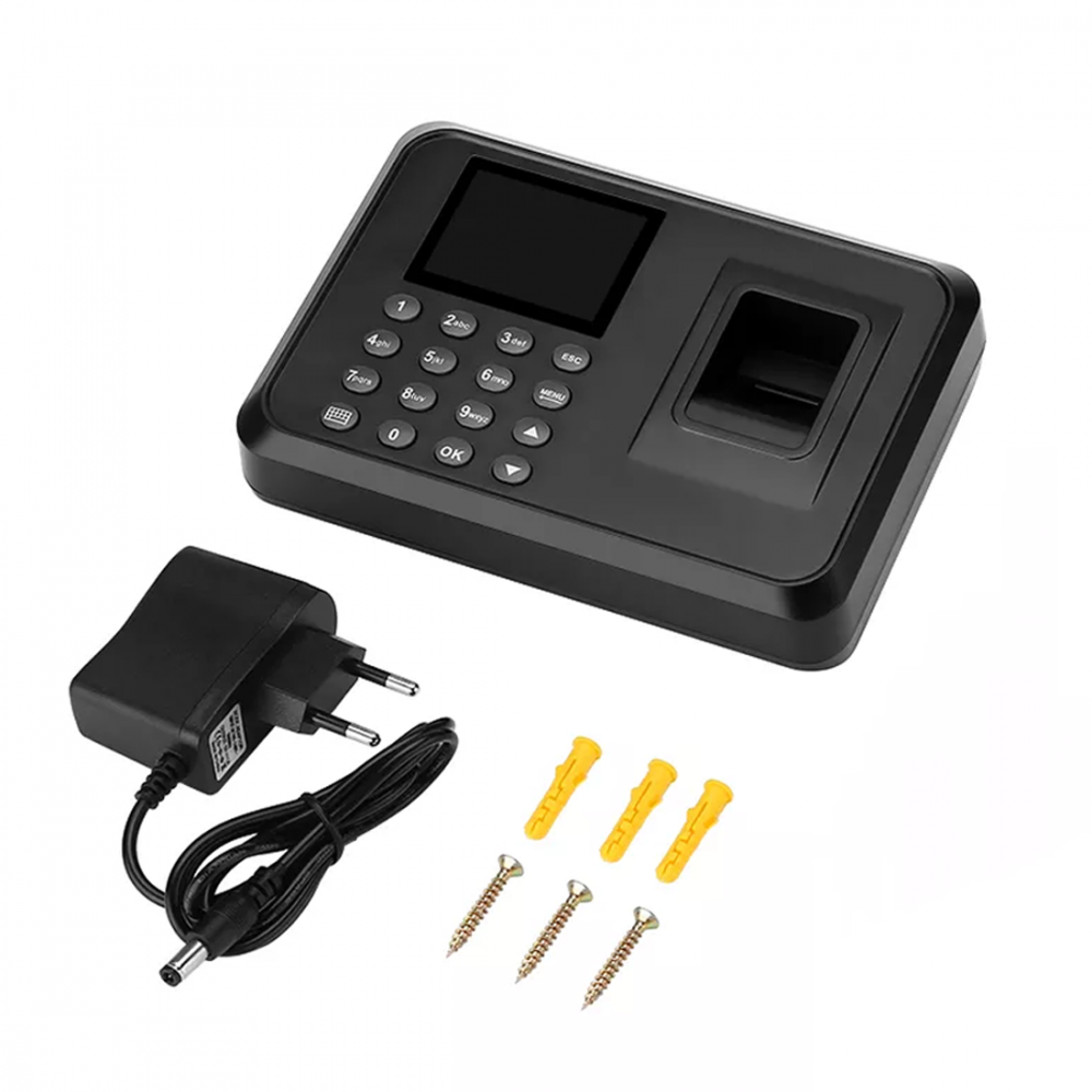 Marcatempo Impronte Digitali Password Badge Biometrico Monitor Presenze 2.4" USB