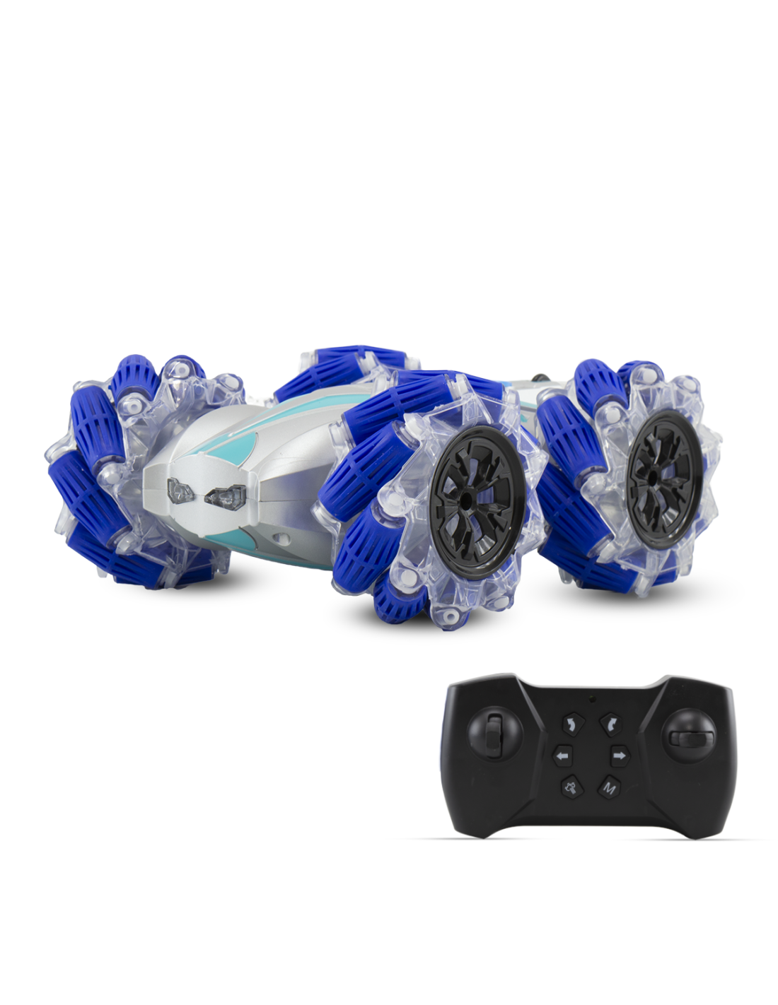 Auto Telecomandata Per Bambini 2.4GHZ Stunt Car: 4x4, Giri A 360° Con Luci E Musica, Doppio Telecomando EQ84