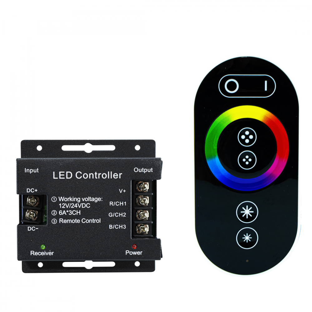 Centralina RGB Controller Wireless 12V con Telecomando Touch per Strisce Led