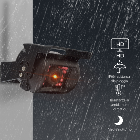 Telecamera Retromarcia per Furgoni e Camper 18 Led Infrarossi Retrocamera