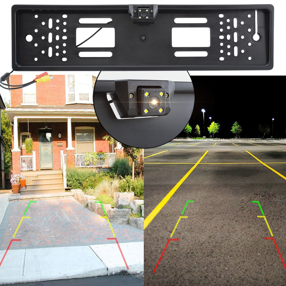 Porta Targa con Telecamera 4 Led per...