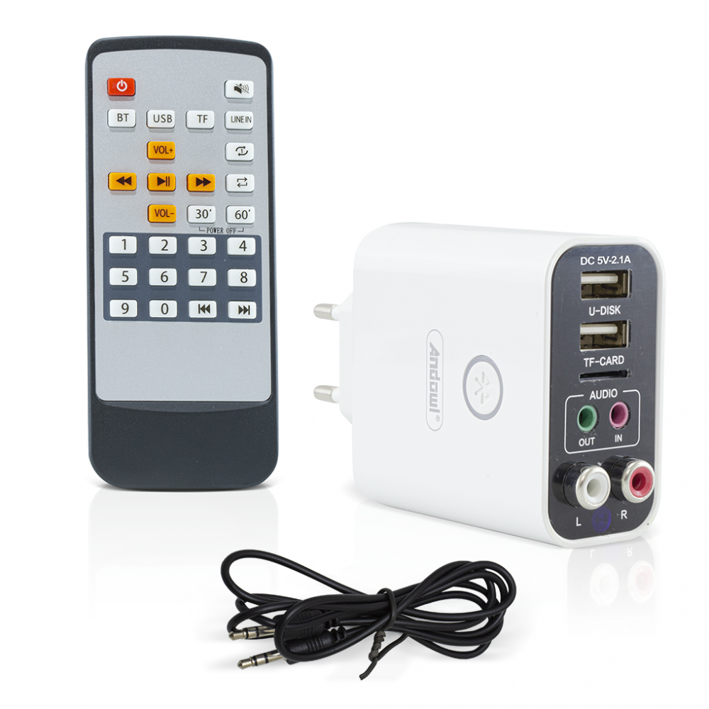 Image of Trasmettitore Wireless Adattatore Audio Stereo Bluetooth AUX con Telecomando