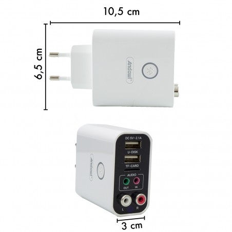 Trasmettitore Wireless Adattatore Audio Stereo Bluetooth AUX con Telecomando