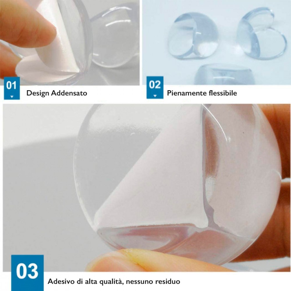 Paraspigoli 4 pz in Silicone Trasparente...