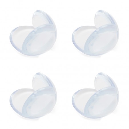 Paraspigoli 4 pz in Silicone Trasparente Biadesivo Protezione per Angoli