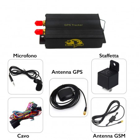 Tracker GSM GPRS GPS Localizzatore Satellitare per Auto e Moto Antifurto Allarme