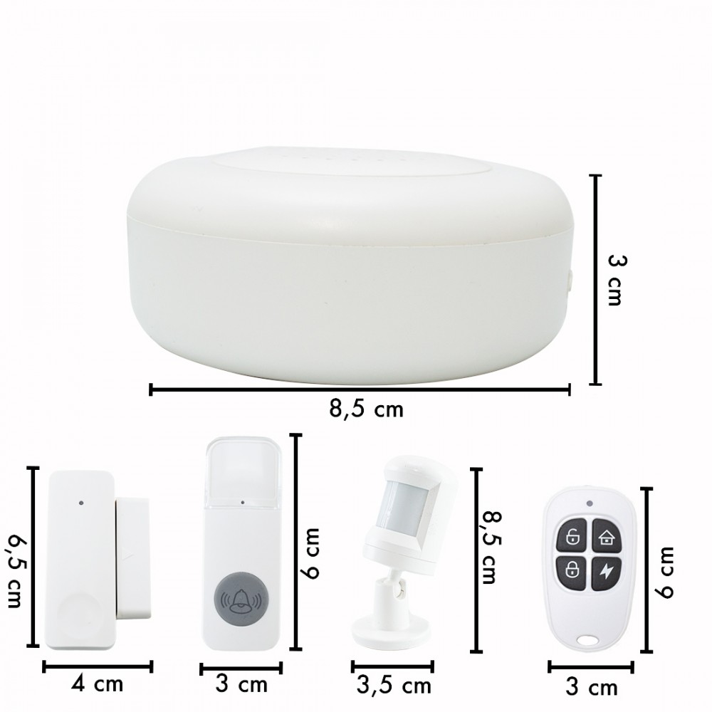 Kit di Sicurezza Wireless per Casa Wireless Sensori Sirena Telecomando con APP