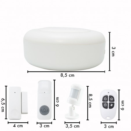 Kit di Sicurezza Wireless per Casa Wireless Sensori Sirena Telecomando con APP Kit di Sicurezza Wireless per Casa Wireless Sensori Sirena Telecomando con APP