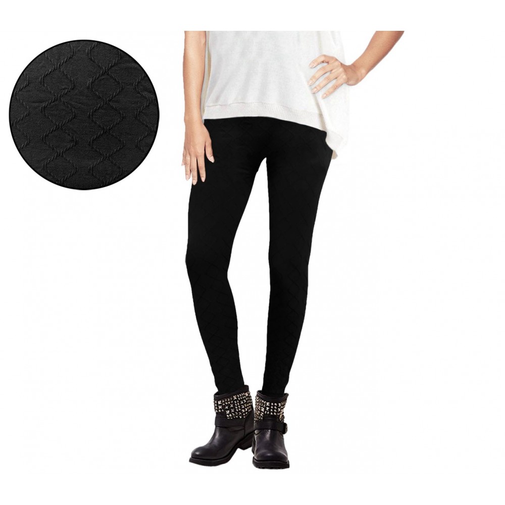Pack da 6 leggings modello Diamond vari colori donna con fantasia tono su tono elasticizzato