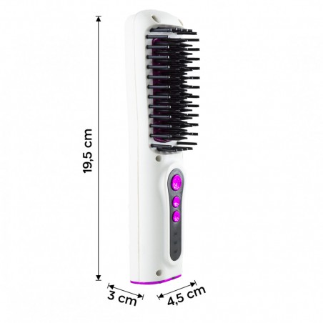 Mini Spazzola Lisciante Capelli in Ceramica 10W Ricarica USB Piastra Portatile