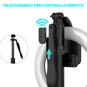 Selfie Stick Ring Light Anello Led 8" Treppiedi... 2