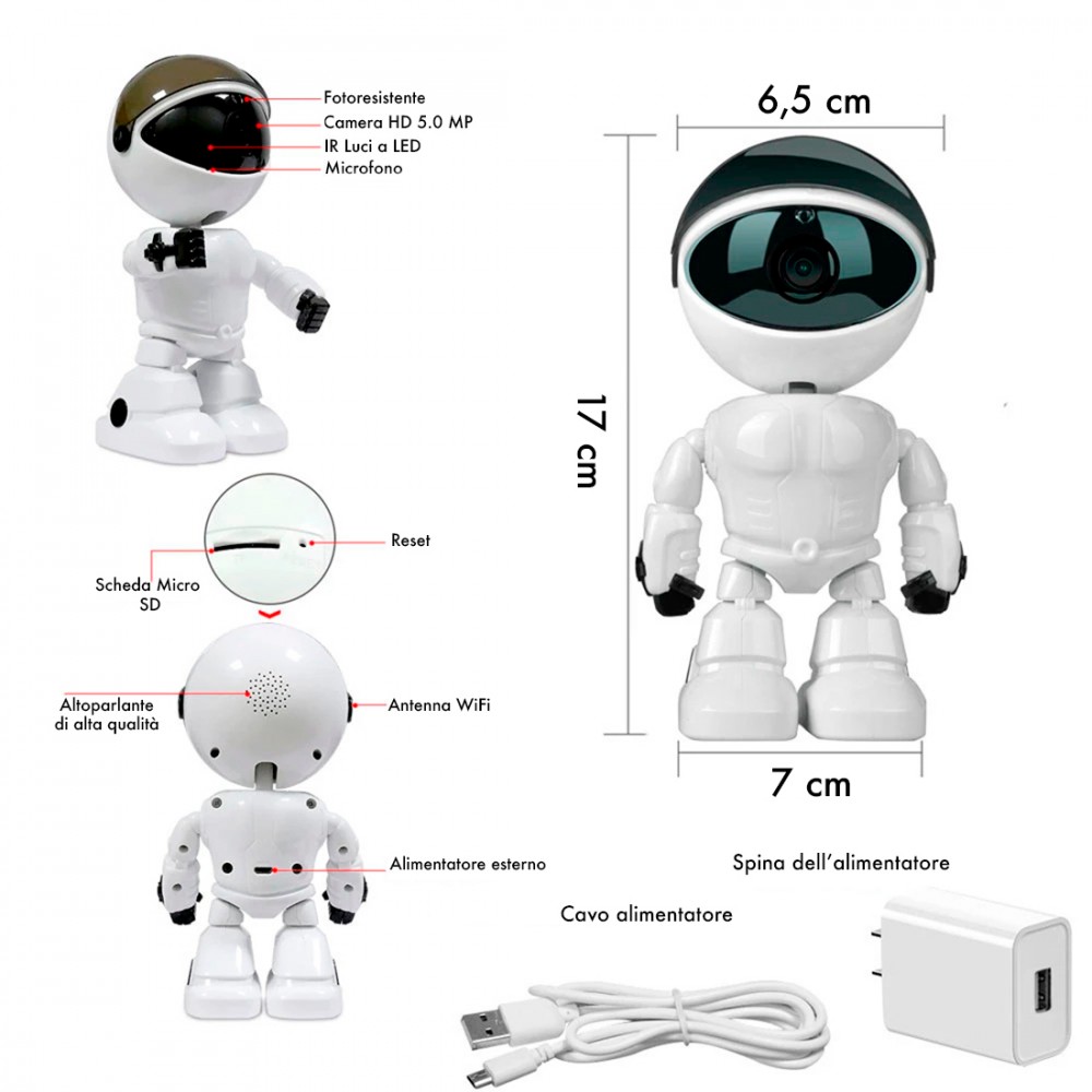 Robot Videocamera Wifi 5MP 490248 HD 1920x1080...