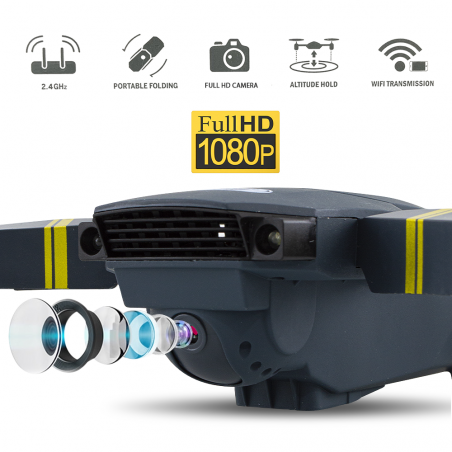 Mini Drone Quadricottero 1080P HD Pieghevole con Telecamera e Telecomando Wifi