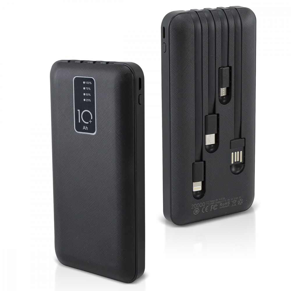 Powerbank 10000mAh Caricabatterie Rapido Portatile con 4 Cavi Inclusi USB