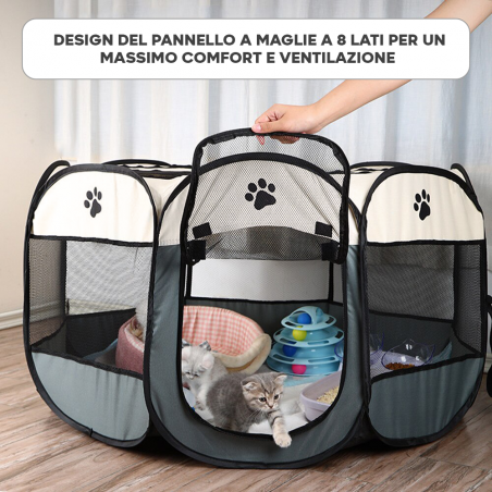 Tenda Box Per Cani Recinto Cuccia Per Piccoli Animali Pop-Up Beige 65x45 Cm