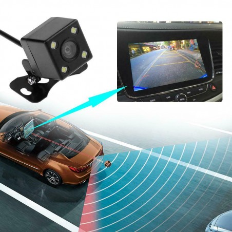 Telecamera per Retromarcia Auto Visore Notturno 4 Led 170 Gradi Parcheggi