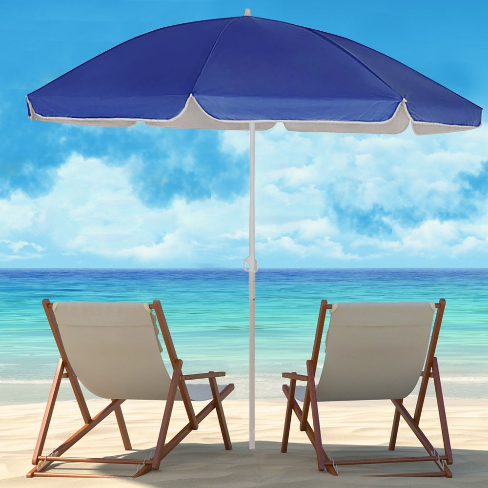 Ombrellone da Mare 170 cm Palo Centrale Tinta...