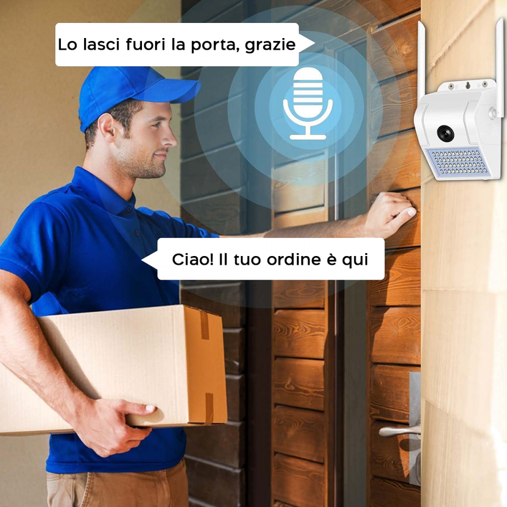 Telecamera IP V380 3MP Audio Bidirezionale...