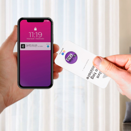 Biglietto da Visita Digitale Adesivo Link Tag Condividi Informazioni Smartphone