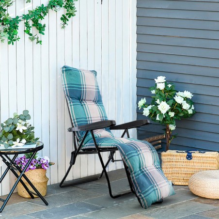 Sedia a Sdraio Pieghevole Sunny Schienale e Poggiapiedi Regolabili Imbottita