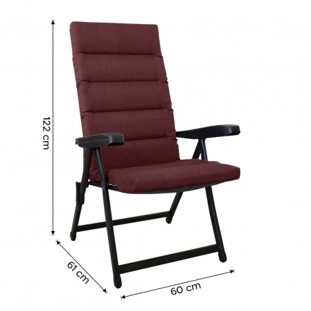 Sdraio Relax BOMBER Schienale Reclinabile con Cuscino Lettino Pieghevole