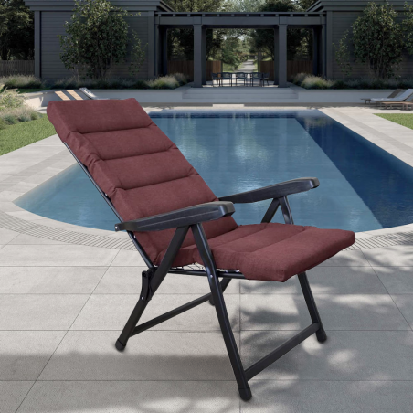 Sdraio Relax BOMBER Schienale Reclinabile con Cuscino Lettino Pieghevole