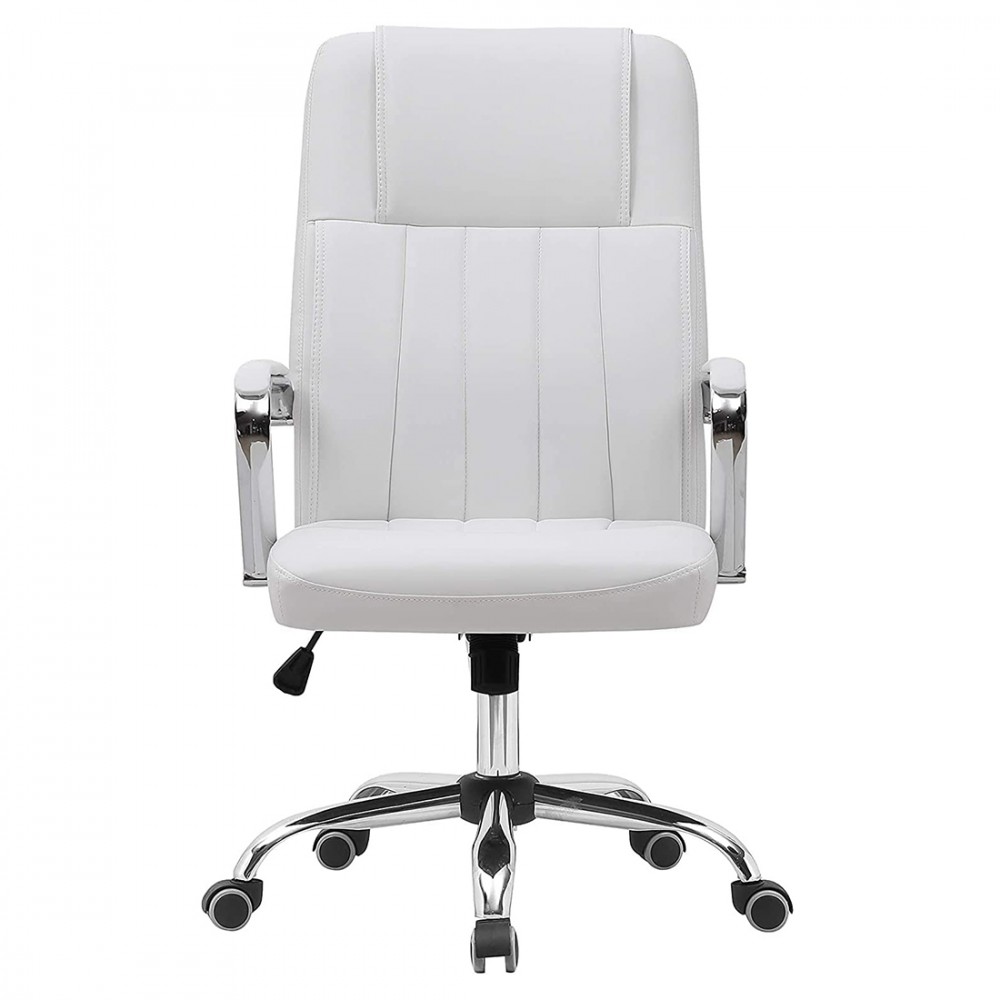 Poltrona Ufficio Direzionale XENO in Ecopelle Imbottita con Seduta Ergonomica Bianco