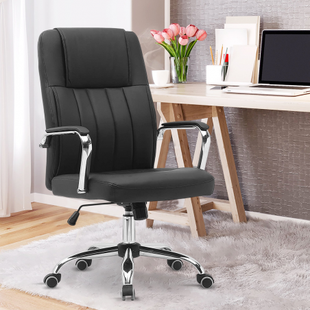 Poltrona Ufficio Direzionale XENO in Ecopelle Imbottita con Seduta Ergonomica